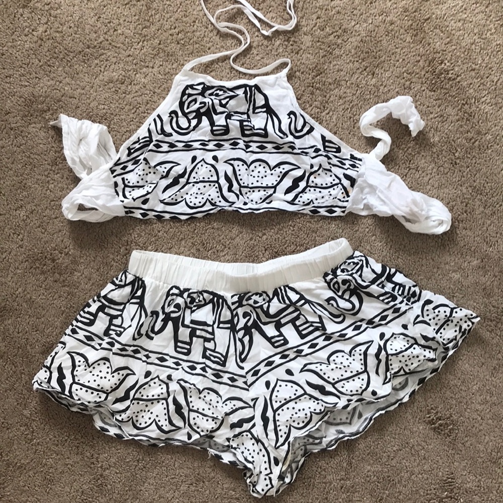 Two piece crop top and short set